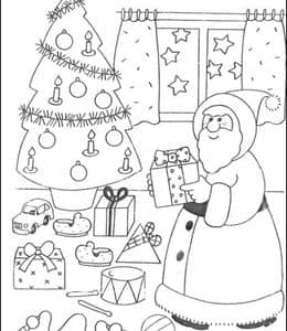10张圣诞传说礼物孩子们小天使主题涂色简笔画！