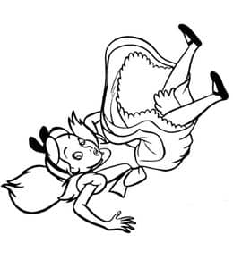 10张《爱丽丝梦游仙境》年轻的女孩和大白兔主题童话卡通涂色图片！