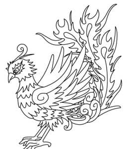 10张传说中的凤凰老鹰丹顶鹤麻雀黄鹂鸟鸟类涂色图片下载