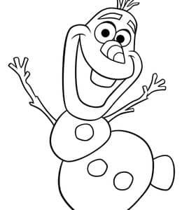 10张《冰雪奇缘》温暖而乐观的雪宝奥拉夫涂色图片！