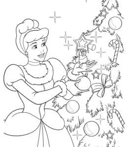 9张灰姑娘仙履奇缘和维尼小熊卡通圣诞节主题涂色图片！