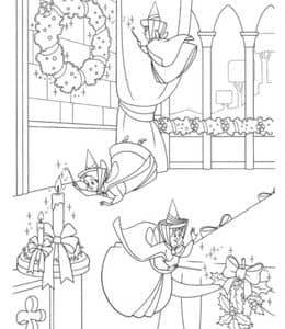 10张可爱的小仙子和公主们涂色圣诞节主题免费涂色图片！
