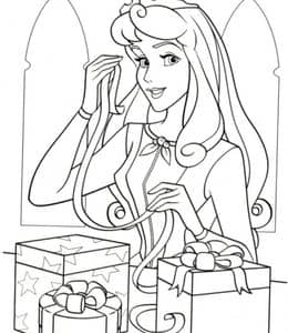 10张白雪公主睡美人和圣诞节卡通涂色图片免费下载