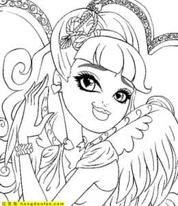 11张《童话高中》闪亮个性独立的漂亮公主填色图片免费下载！