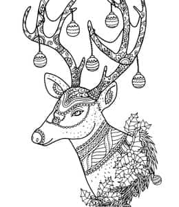 10张独特的红鼻子驯鹿鲁道夫最可爱的圣诞节吉祥物卡通涂色简笔画！