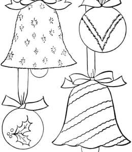 10张可以带来喜悦和幸福圣诞大铃铛小学生涂色简笔画