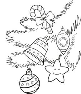 一起来装饰圣诞节！10张圣诞节日铃铛蝴蝶结星星卡通涂色图片