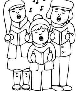 10张圣诞节唱诗班的孩子们及更多圣诞节主题卡通涂色图片