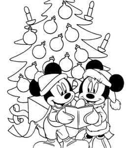 11张米老鼠温馨圣诞故事及更多有趣的卡通圣诞节涂色图片免费下载！