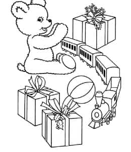 12张圣诞节孩子们最喜欢的小熊玩具和小熊维尼卡通涂色图片！