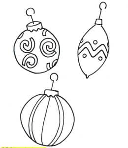 绘制圣诞节彩灯！10张圣诞树上最漂亮的装饰彩球彩灯卡通涂色图纸免费下载！