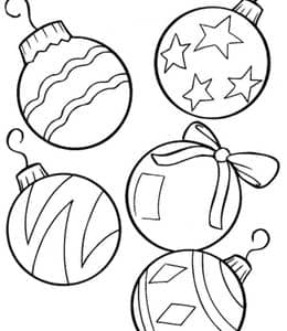 享受绘画的过程和创作的乐趣！10张圣诞彩灯彩球涂色图纸免费下载！