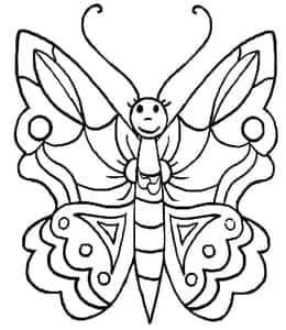 10张拍动翅膀飞跃花海的优雅蝴蝶可以涂色的简笔画免费下载