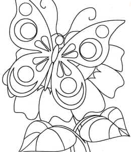 8张大自然中的美丽生物蝴蝶卡通涂色简笔画免费下载！