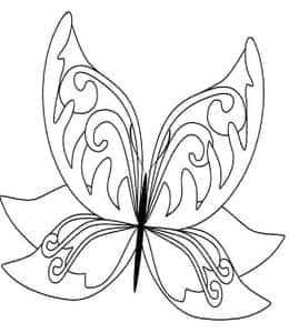 8张可以免费下载的简单漂亮的蝴蝶卡通涂色图纸下载！