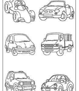 11张孩子们最喜欢的小汽车玩具卡车SUV拖拉机赛车卡通涂色大全！