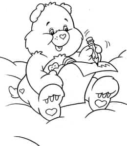 7张《彩虹熊》云朵上的小熊镇好朋友们的涂色图片下载