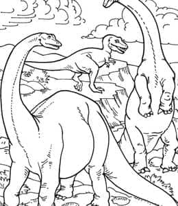 12张可以免费下载的有趣迷人的恐龙小学生涂色图片！