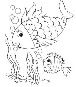 和孩子们一起画小鱼！13张海底小鱼海马幼儿涂色儿童画！