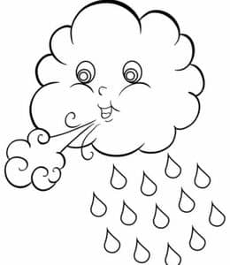 为什么会下雨？11张带着表情的卡通云朵幼儿涂色简笔画！