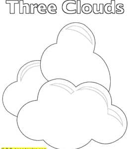 一起仰望天空！10张超级简单的云朵涂色简笔画图纸下载