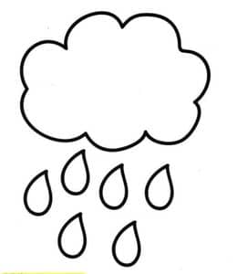 云朵的观察日记！11张下雨的云朵幼儿卡通涂色简笔画！