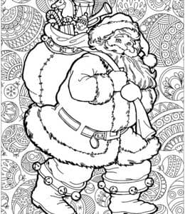 10张传达出圣诞节的欢乐和温馨的氛围的曼陀罗成人涂色图片下载