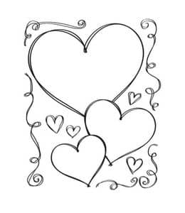 8张充满爱意的七夕情人节卡片爱情气球玫瑰花主题涂色简笔画