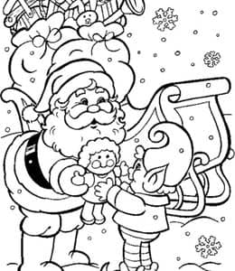 10张飘雪的圣诞节圣诞老人完美节日卡通涂色图片大全！