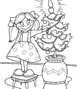 10张增添了欢乐和温馨的氛围的圣诞节彩灯卡通涂色简笔画！