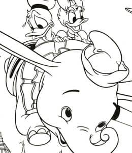 10张会飞的小象Dumbo《小飞象》动画涂色图片免费下载