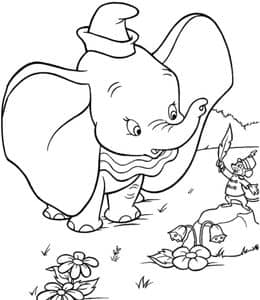 7张可爱的《小飞象》Dumbo会飞的明星卡通涂色图片下载！