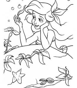 为了真爱！10张浪漫悲伤的《小美人鱼》爱丽儿公主涂色图片！
