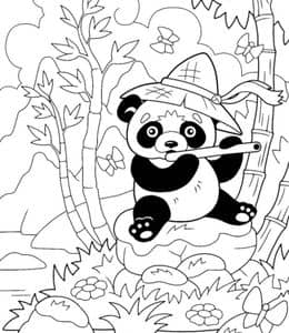 10张世界上最受欢迎的动物圆滚滚大熊猫卡通涂色简笔画！