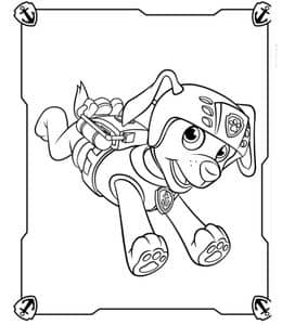 12张勇敢正义的《汪汪特工队》勇敢的小狗向前冲卡通涂色图片