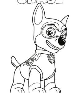 10张《汪汪特工队》勇敢爱冒险的警察狗Chase卡通涂色图片！