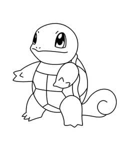10张《宝可梦》杰尼龟（Squirtle）进化水箭龟有趣的卡通涂色图片