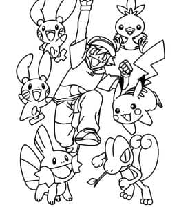 为梦想战斗！10张爱与正义的《口袋宝贝》最可爱的比卡丘卡通涂色图片