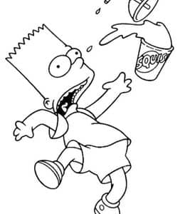 11张疯狂一家人《辛普森一家》Bart Simpson动画片涂色图片！