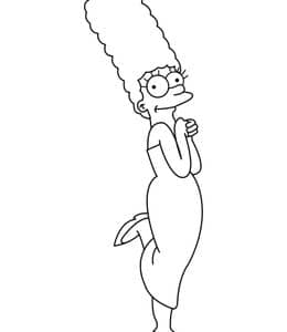 13张《辛普森一家人》Marge Simpson卡通角色涂色图片
