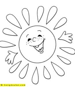 11张给大地带来光明和温暖的太阳卡通幼儿涂色简笔画