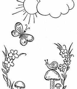 13张希望和活力的太阳云朵花朵幼儿卡通涂色简笔画！