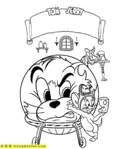 11张经典卡通系列《猫和老鼠》Tom和Jerry涂色图片免费下载