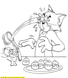12张不容错过的经典动画片《猫和老鼠》搞笑儿童涂色图片！