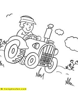 拖拉机世界之最！14张拖拉机和铲车儿童涂色简笔画下载！