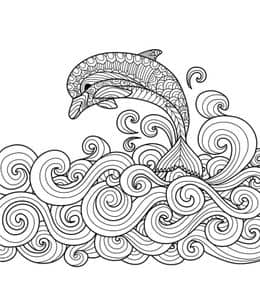 优雅而灵动的海洋生物！11张可爱海豚涂色儿童简笔画