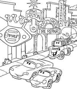 欢迎来到赛车小镇！14张《赛车总动员》动画片涂色图片！