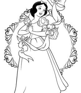 11张童话中经典的公主们卡通涂色图片免费下载！睡美人白雪公主和小美人鱼！