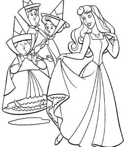 13张童话故事《睡美人》辛德瑞拉公主涂色图片免费下载