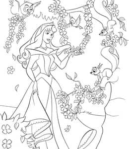 12张《睡美人》Aurora公主和女巫Maleficent涂色图片免费下载